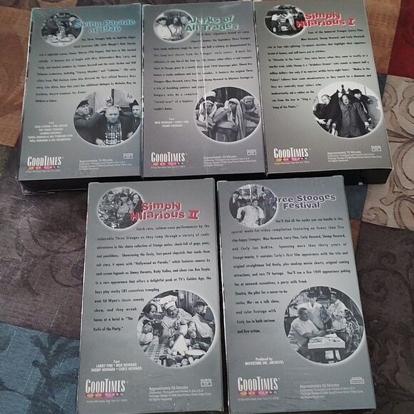 Vintage The Three Stooges Collector Series (VHS Collection 5 VHS Tapes 1998) - Picture 7 of 7
